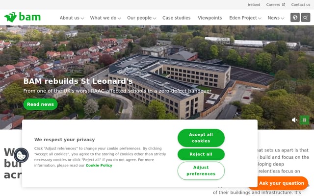 Screenshot of bam.co.uk