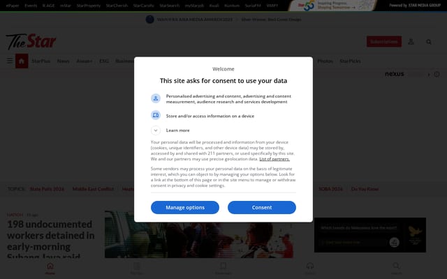 Screenshot of thestar.com.my