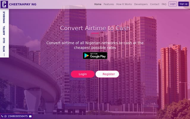 Screenshot of cheetahpay.com.ng