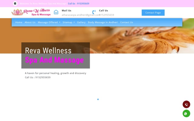Screenshot of revawellnessmassage.com
