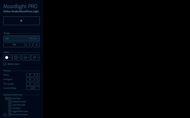Screenshot of moodlight.pro