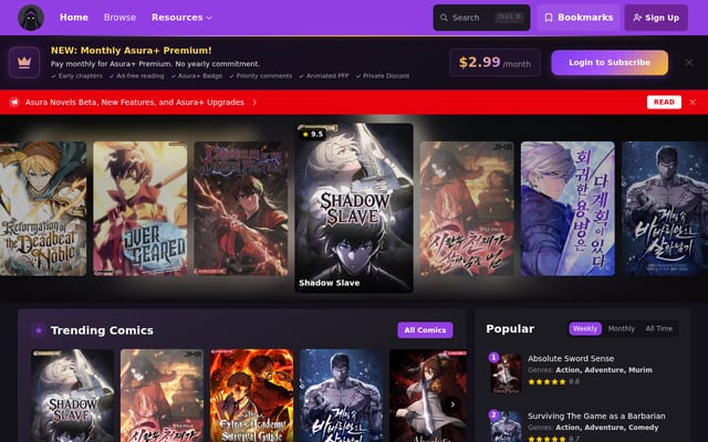 Screenshot of asurascans.com