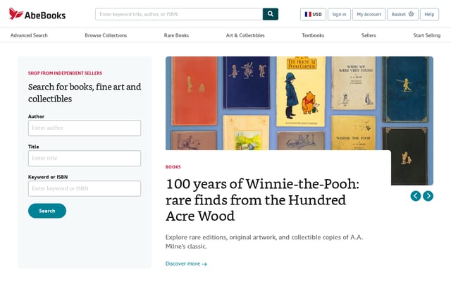 Screenshot of abebooks.com