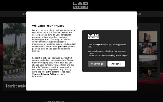 Screenshot of ladbible.com