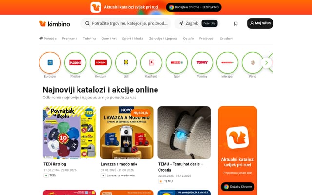 Screenshot of kimbino.hr