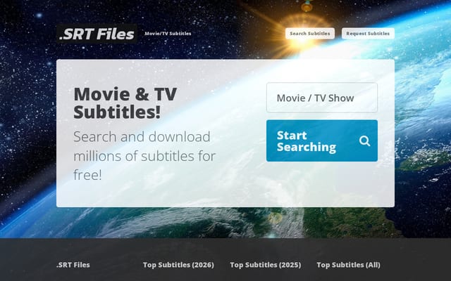 Screenshot of srtfiles.com