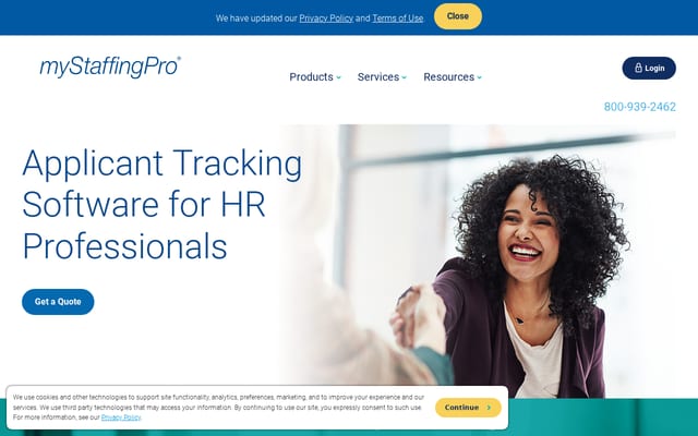 Screenshot of mystaffingpro.com