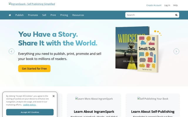 Screenshot of ingramspark.com