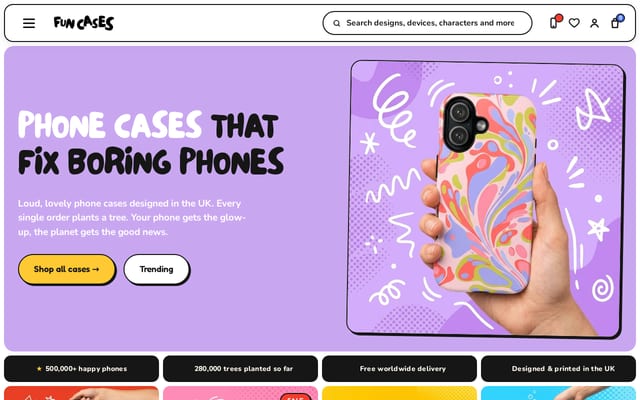 Screenshot of funcases.com