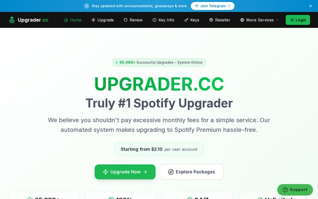 Screenshot of upgrader.cc