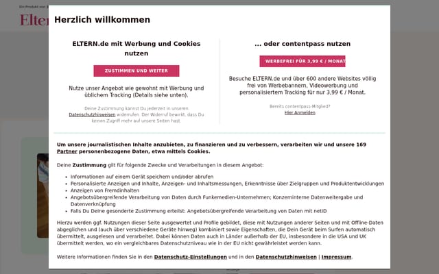 Screenshot of eltern.de