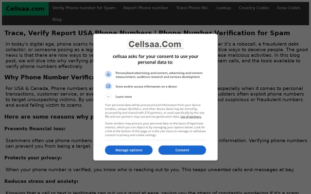 Screenshot of cellsaa.com