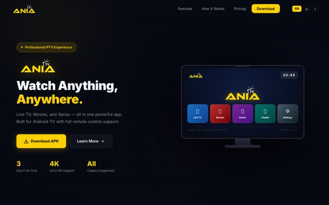 Screenshot of aniatv.com