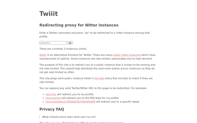 Screenshot of twiiit.com
