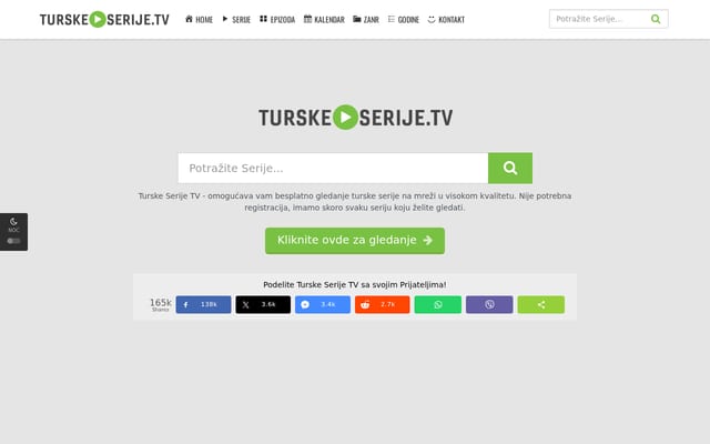 Screenshot of turskeserije.tv