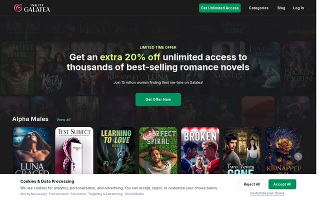Screenshot of getgalatea.com