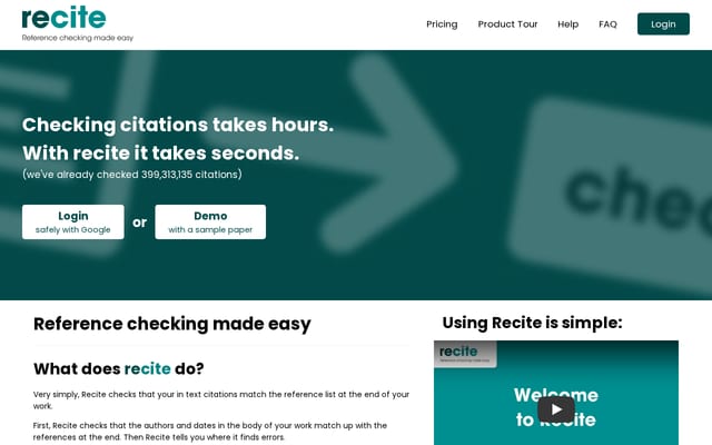 Screenshot of reciteworks.com