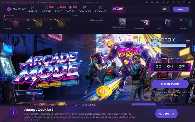 Screenshot of skin.club