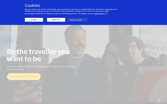 Screenshot of visa.co.nz