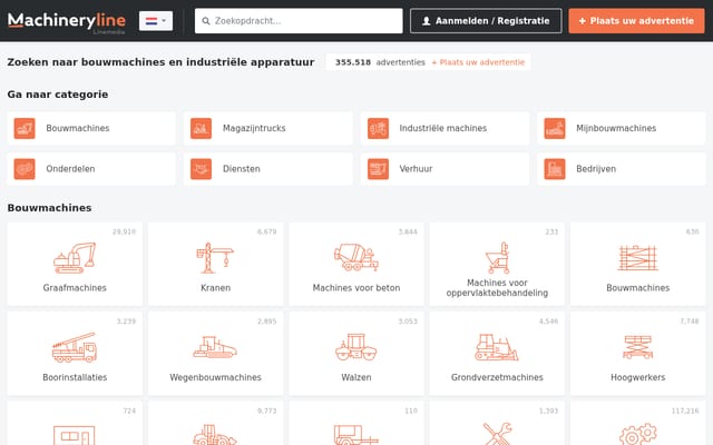 Screenshot of machineryline.nl
