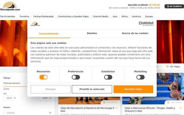 Screenshot of descapada.com