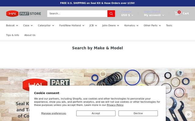 Screenshot of hwpartstore.com