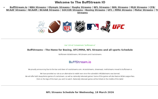 Screenshot of buffstream.io