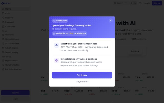 Screenshot of kavout.com