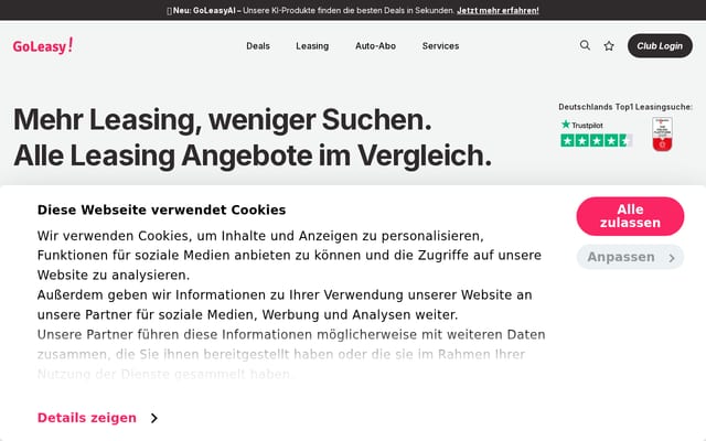 Screenshot of goleasy.de
