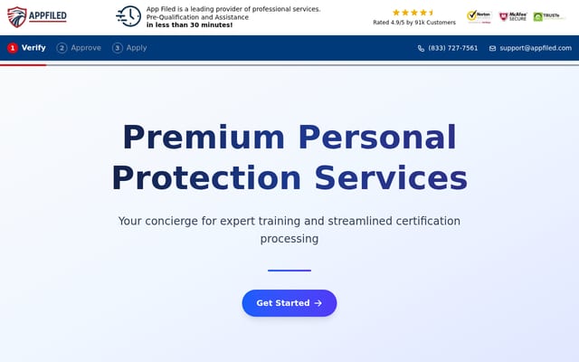 Screenshot of appfiled.com