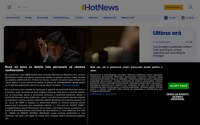 Screenshot of hotnews.ro