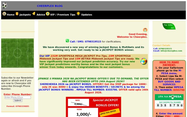 Screenshot of cheerplex.com