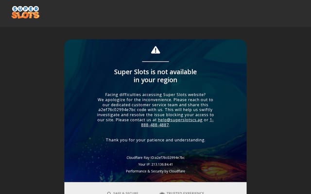 Screenshot of superslots.ag