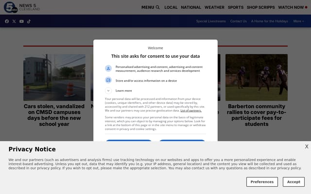 Screenshot of news5cleveland.com