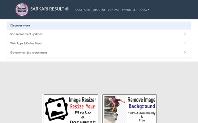 Screenshot of sarkariresult.tools