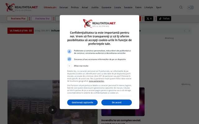 Screenshot of realitatea.net