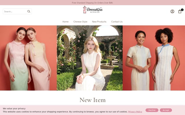 Screenshot of dresskiss.com
