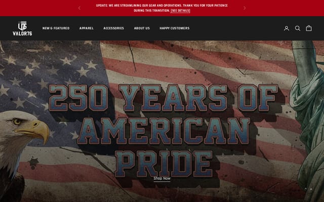 Screenshot of valor76.com