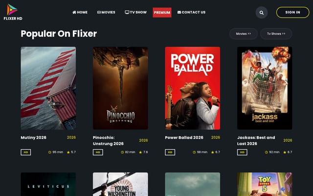 Screenshot of flixerhd.com