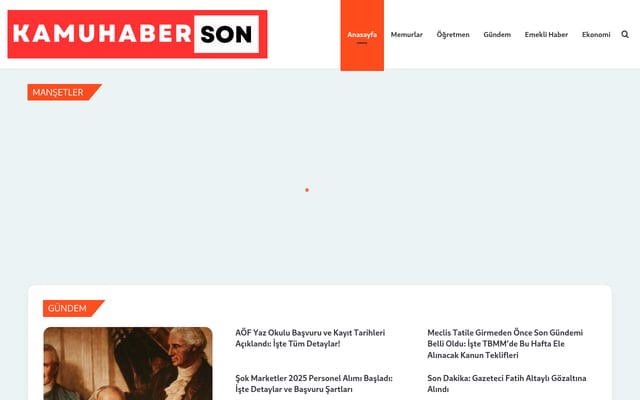 Screenshot of memurdanhaber.com