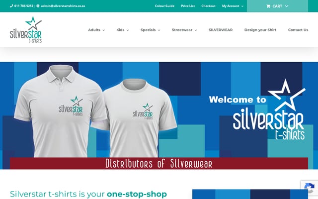 Screenshot of silverstartshirts.co.za