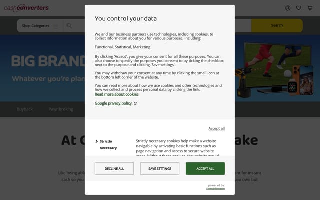 Screenshot of cashconverters.co.uk