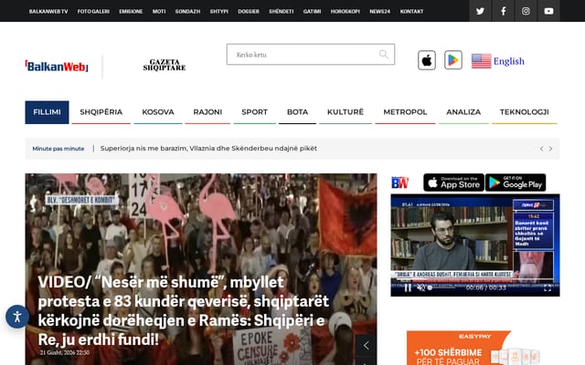 Screenshot of balkanweb.com
