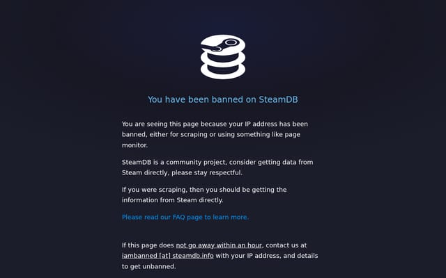 Screenshot of steamdb.info