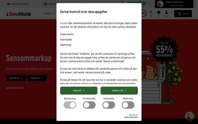Screenshot of bonusfonster.se