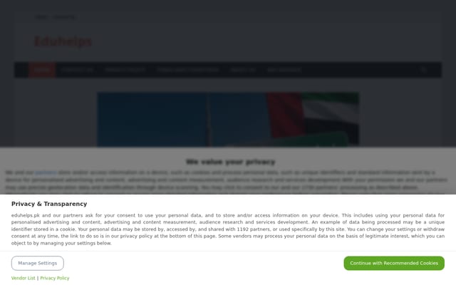 Screenshot of eduhelps.pk