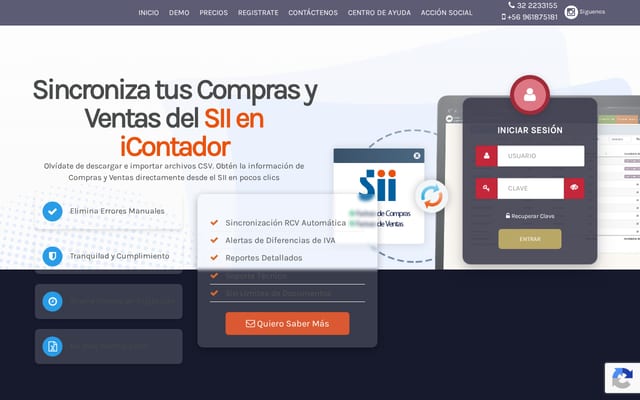 Screenshot of icontador.cl