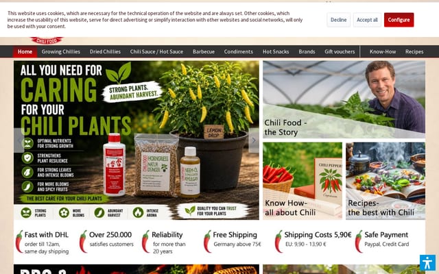 Screenshot of chili-shop24.com