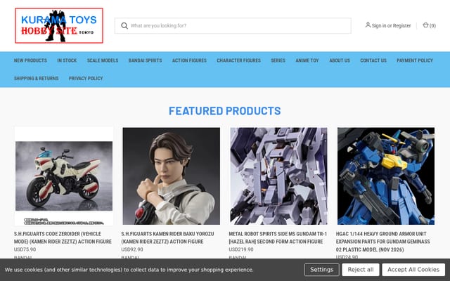 Screenshot of kuramatoys.com