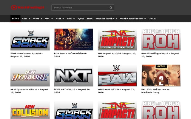 Screenshot of watchwrestling24.net
